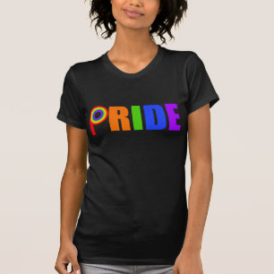 Gay Pride Bold Beauful Rainbow Letters T-shirt