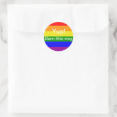 Gay Pride Born op deze manier regenboogvlag Ronde Sticker (Tas)