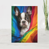 Gay Pride Boston Terrier Kaart (Achterkant)