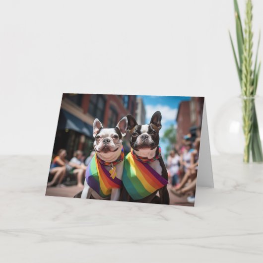Gay Pride Boston Terriers Kaart (Voorkant)