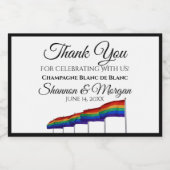 Gay Pride Bruiloft Mini Mousserende Wijnfles Label Sparkling Wijnetiket (Enkel label)