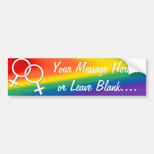 Gay Pride Bumpersticker Custom Rainbow Love Gifts (Voorkant)