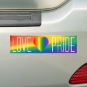 Gay Pride Bumpersticker Rainbow Love Stickers (Op auto)
