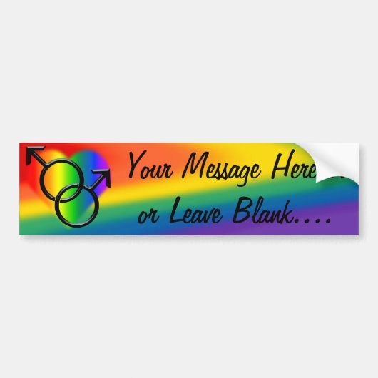 Gay Pride Bumpersticker Rainbow Man Love Sticker (Voorkant)