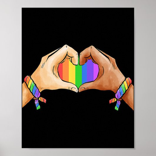 Gay Pride Clothing LGBT Rainbow Flag Heart Unity Poster (Voorkant)