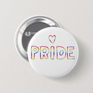 GAY PRIDE Colorful Rainbow Heart  Ronde Button 5,7 Cm