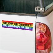 Gay Pride Custom text 2 lines slogan Rainbow Bumpersticker (Op Truck)