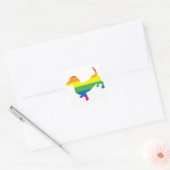 Gay Pride Dachshund/Wiener Vierkante Sticker (Envelop)