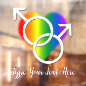 Gay Pride Decal Personalized Rainbow Window Cling (Vel 2)