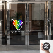 Gay Pride Decal Personalized Rainbow Window Cling (Kantoordeur)