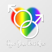 Gay Pride Decal Personalized Rainbow Window Cling (Vel)