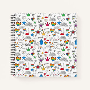 Gay Pride Doodle Patroon Notitieboek