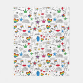 Gay Pride Doodle Pattern Fleece Deken (Voorkant)