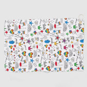Gay Pride Doodle Pattern Golfhanddoek (Horizontaal)