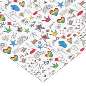 Gay Pride Doodle Pattern Korte Tafelloper (Hoek)