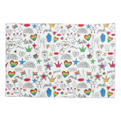 Gay Pride Doodle Pattern Kussensloop (Achterkant-Links)