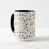 Gay Pride Doodle Pattern Mok (Voorkant links)