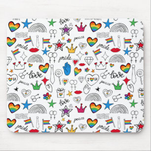 Gay Pride Doodle Pattern Muismat