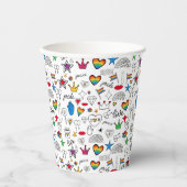 Gay Pride Doodle Pattern Papieren Bekers (Voorkant)