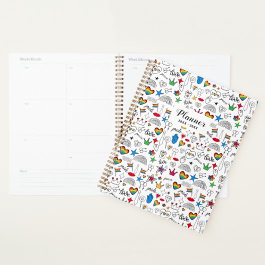 Gay Pride Doodle Pattern Planner (Display)