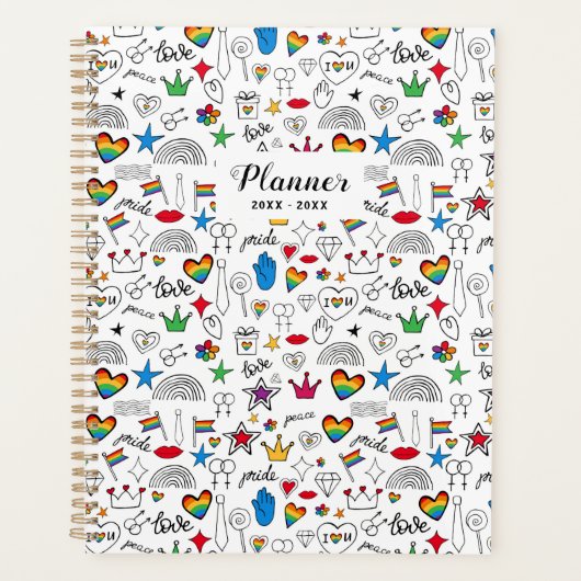 Gay Pride Doodle Pattern Planner (Voorkant)