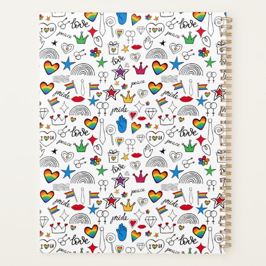 Gay Pride Doodle Pattern Planner (Achterkant)