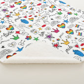 Gay Pride Doodle Pattern Sherpa Deken (3/4)