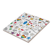 Gay Pride Doodle Pattern Tegeltje (Zijkant)