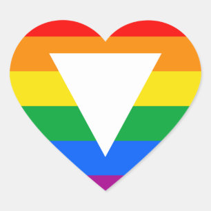 Gay Pride Driehoeksontwerp Hart Sticker