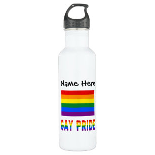 Gay Pride en Rainbow Flag gepersonaliseerd Waterfles