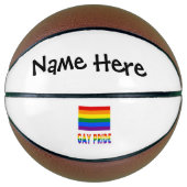 Gay Pride en Rainbow Flag met Jouw naam Basketbal (Voorkant)