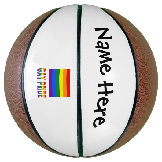 Gay Pride en Rainbow Flag met Jouw naam Basketbal (Verticaal)