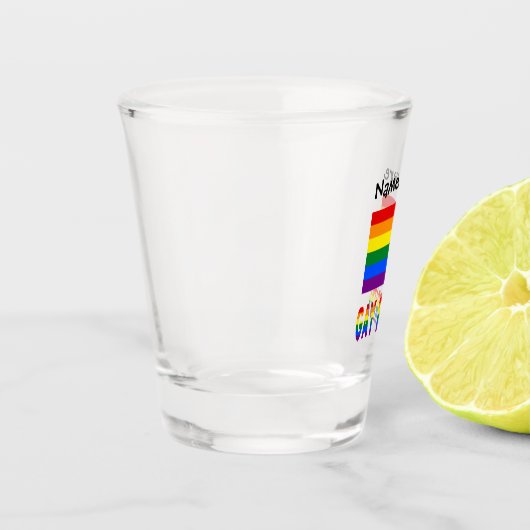 Gay Pride en Rainbow Flag met Jouw naam Shot Glas (Links)