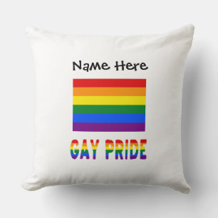 Gay Pride en Regenboogvlag met jouw naam Kussen