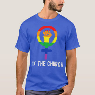 Gay Pride Feminism ax the Church Feminist LGBQ LGB T-shirt