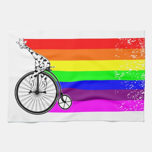 Gay pride fiets theedoek (Horizontaal)