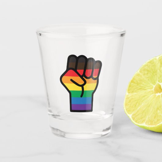 Gay Pride Fist Shot Glas (Voorkant)