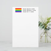 Gay Pride Flag Briefpapier (Staand voorkant)