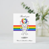 Gay Pride Flag Funny Lions Wedding Bedankt Briefkaart (Staand voorkant)