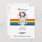 Gay Pride Flag Funny Lions Wedding Bedankt Briefkaart (Voorkant / Achterkant)
