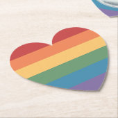 Gay Pride Flag Heathered Heart Kartonnen Onderzetters (Gekanteld)