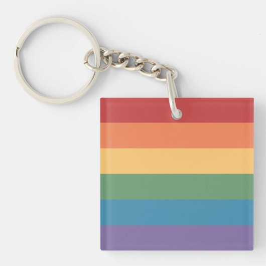 Gay Pride Flag Heathered Sleutelhanger (Voorkant)