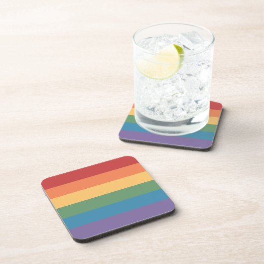 Gay Pride Flag Heathered Square Bier Onderzetter (Rechterzijde)