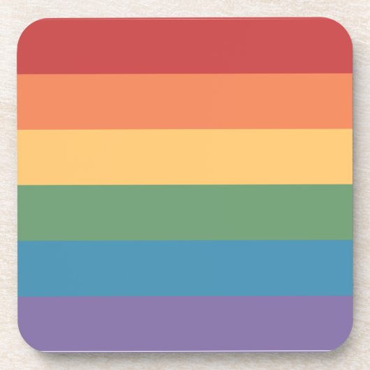 Gay Pride Flag Heathered Square Bier Onderzetter (Voorkant)