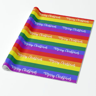 Gay Pride Flag Merry Kerstmis Pattern Cadeaupapier