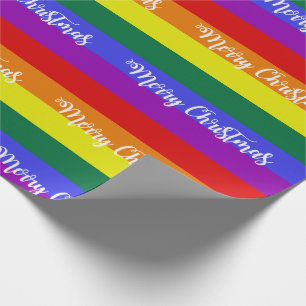 Gay Pride Flag Merry Kerstmis Pattern Cadeaupapier