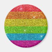 Gay Pride Flag Regenboog Glitter Stripes LGBT Love Magneet (Voorkant)