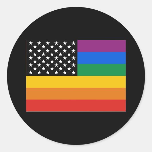 Gay Pride Flag Ronde Sticker (Voorkant)