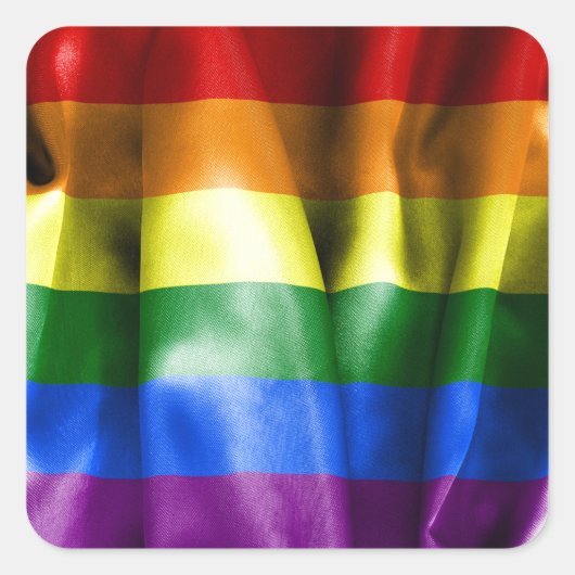 Gay Pride Flag Square Stickers (Voorkant)