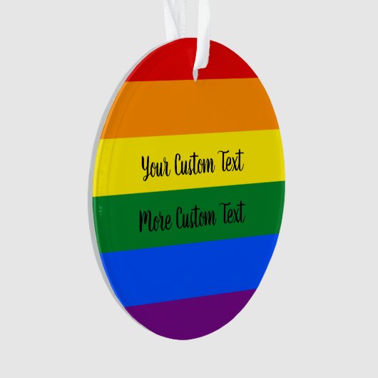 Gay Pride flag with text Ornament (devant)